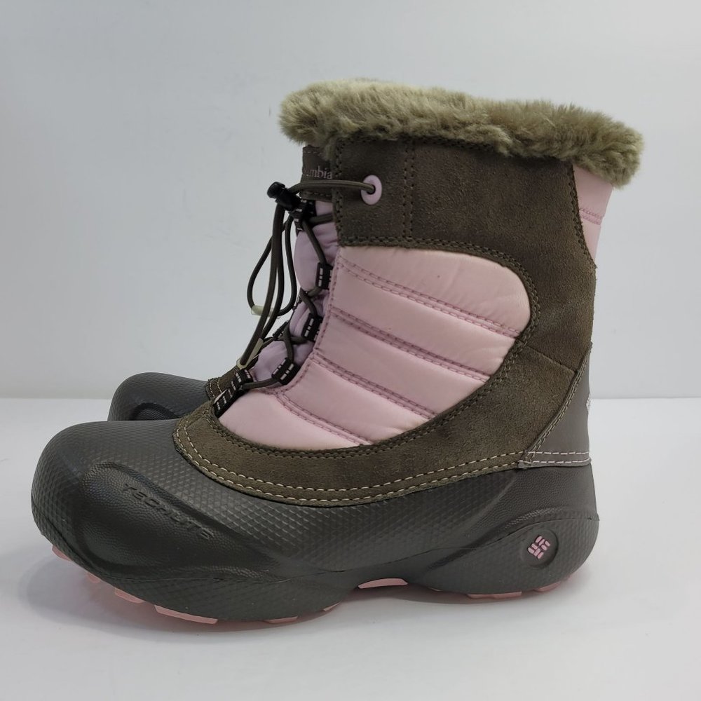 Columbia Rope Tow Kids Winter Faux Fur Boots Pink Brown BY1412-255 US Size 5Y - Picture 5 of 11